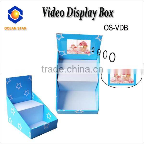 peg hooks cardboard display with lcd video player ,peg hooks cardboard display maker