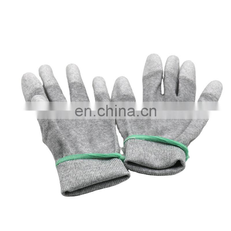 Anti static Polyurethane Coating Inspection Working Gloves PU Top Fit Gloves PU Fingertips Coated Cleanroom Gloves