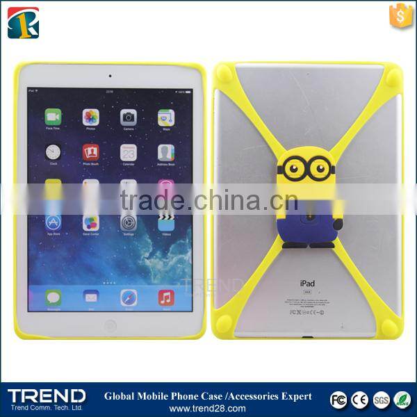 Big size 3d cartoon silicone bumper case for ipad air, universal silicone phone case