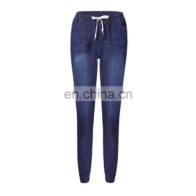 Wholesale high quality women's casual plus size waist wash jeans cotton and ammonia stretch pants S-5XL