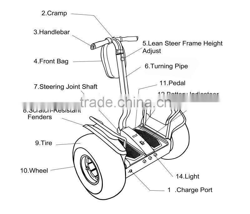 Sunnytimes 36V 72V Lithium Battery Waterproof 2 Wheels Electric Self Balance Scooter With Handle And Big wheels