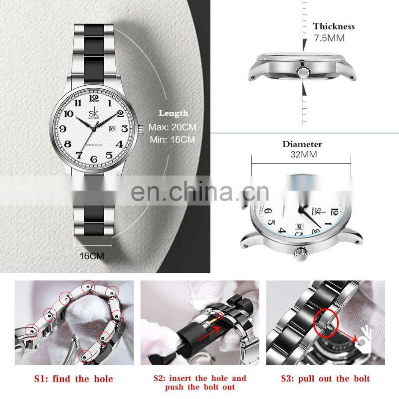 SHENGKE Brand Your Label Watch Hot Sale Women Clock Luxury Green Dial Diamond Watches For Ladies