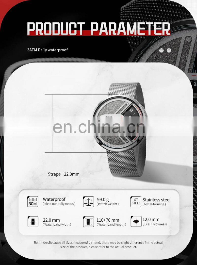 SINOBI S9831G Custom Your Brand Logo Man Wristwatch Rotating Dial Male Watch Creative Design Man Sports Watch