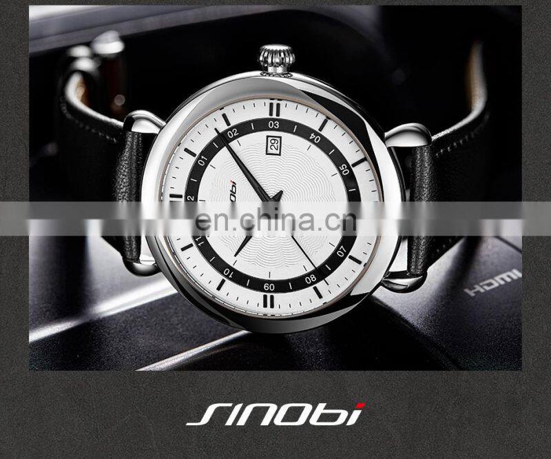 SINOBI Wrist Watch for Men 2021 S9844G Watch Sinobi Gentleman Classic Quartz Watches Motre Homme Black Handwatch