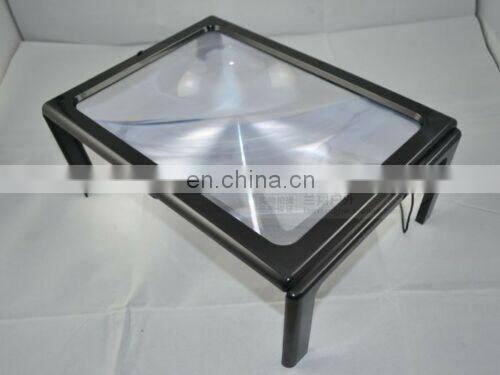 3X LED Lighted Table Magnifier Magnifying Glass Lamp A4 Reading Aid Loupe