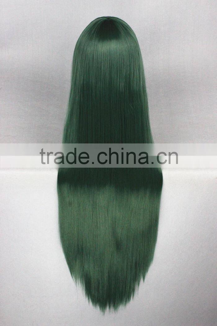 High Quality 100cm Long Green Mixed Wigs Straight Mima Cosplay Hair Wigs Synthetic Anime Wig Party Wig
