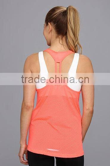 2015 China manufacturer customized women stertch mesh tank top