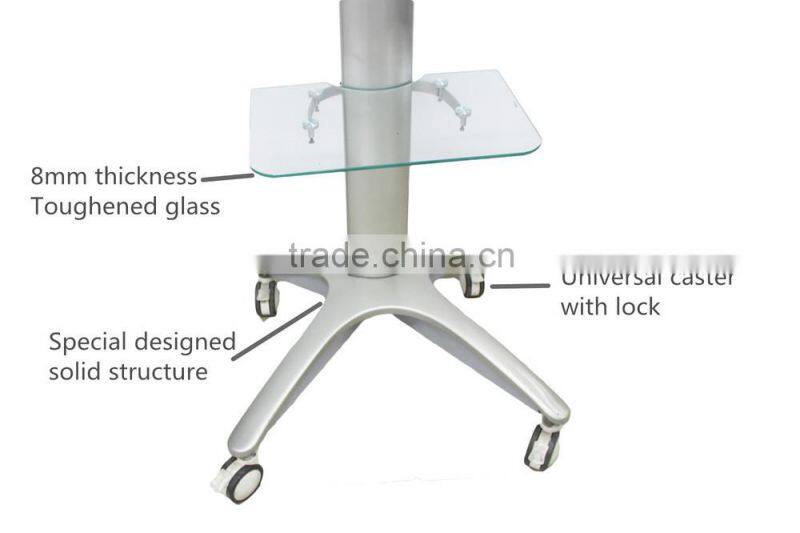 High quality modern adjustable LED LCD plasma tv cart with wheels