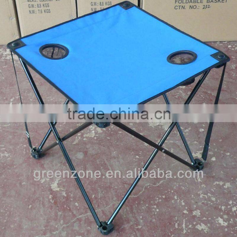 Folding Camping Table WITH CUP HOLDER BLUE