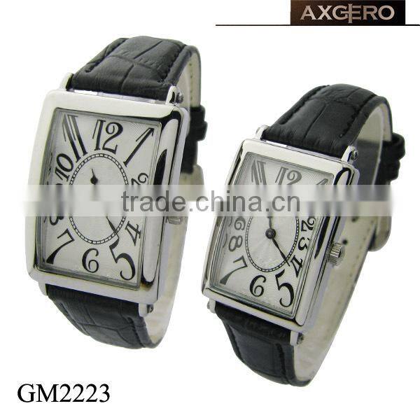 square quartz leather sport watches men
