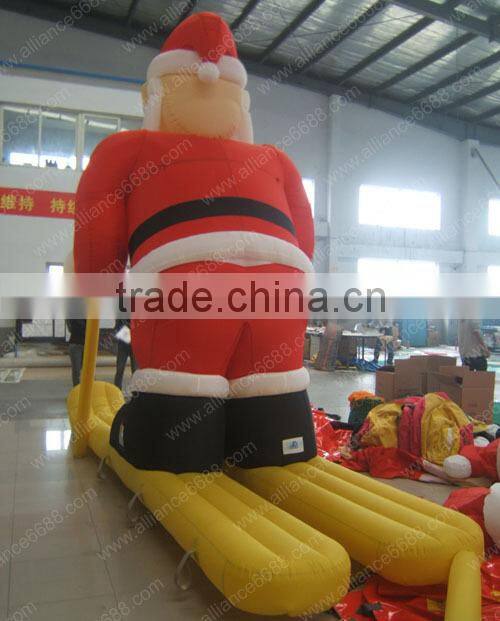 skiing santa claus decoration cartoon for christmas day inflatable advertising
