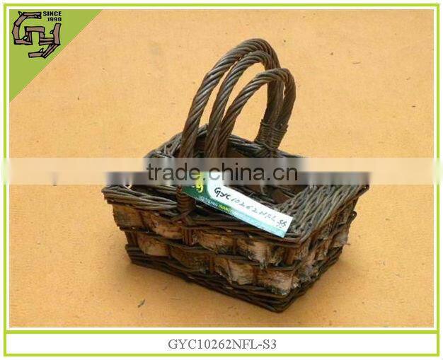 new round handmade with ear willow laundry basket