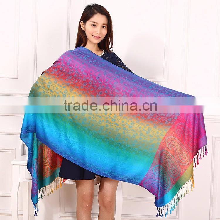 New Style Flower Antique Jacquard Paisley Shawl Scarf