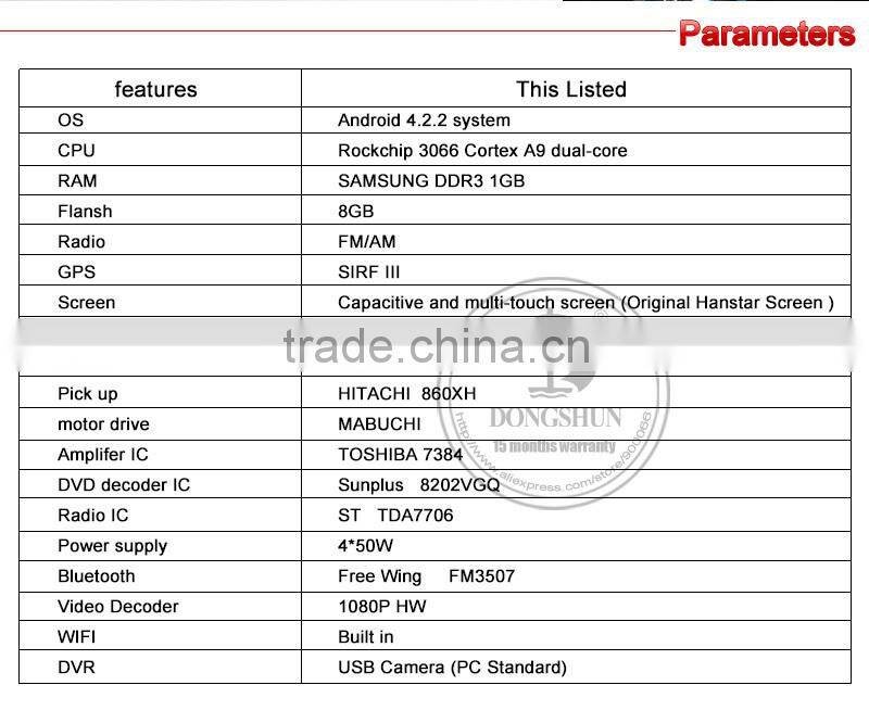 8" Hyundai Elantra 2014 pure android 4.2.2 car DVD GPS with WIFI/3G