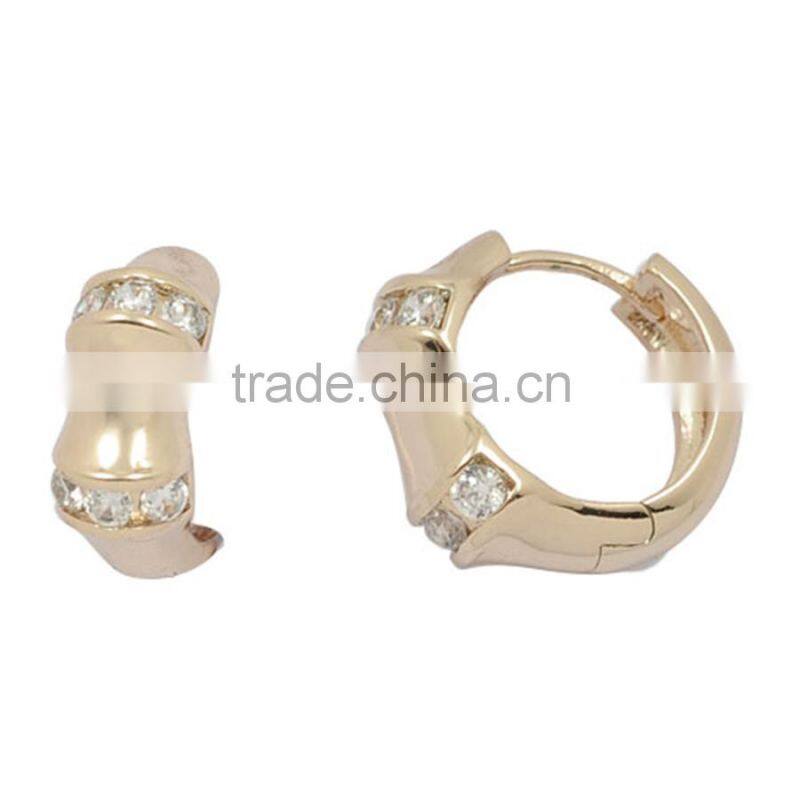 Earring, Fashion Gold Jewelry Square Crystal Zircon Setting Post Brass Earring, Earring Jewelry Wholesale P9581