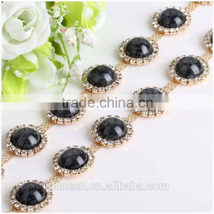 In stock High quality diy cup chain YIWU Wholesale Round rhinestone cup chain shining loose Rhinestone chain