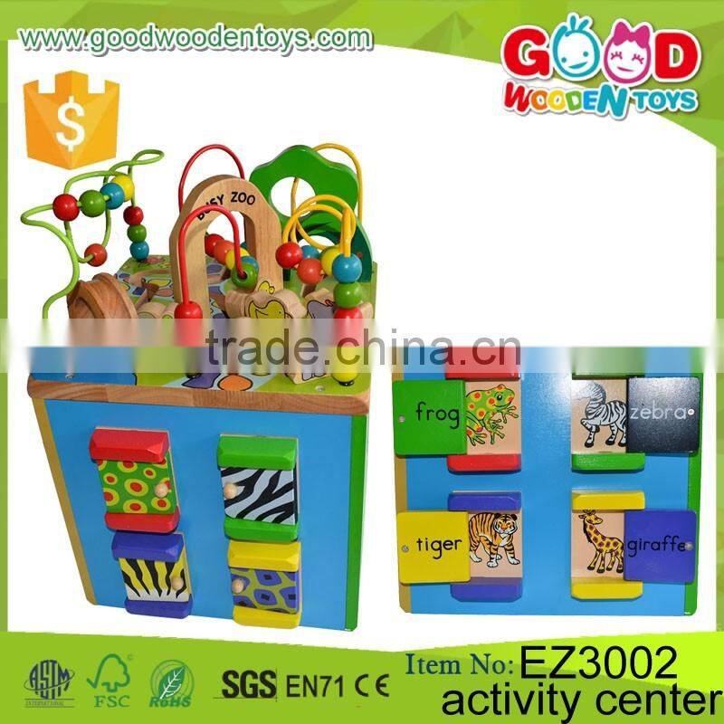 Four Sides Educational Wooden Cube Box Game Kindergarden Activity Play Cube Center Baby Toys