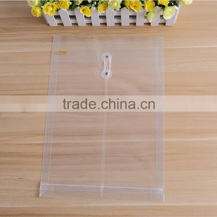 Plastic Clear A4 PP File Folder Bag With Button
