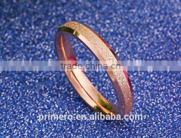 Top Quality Matte Ring 18K Rose Gold Plated Fashion Titanium Steel Full Sizes Women Ring Wholesale