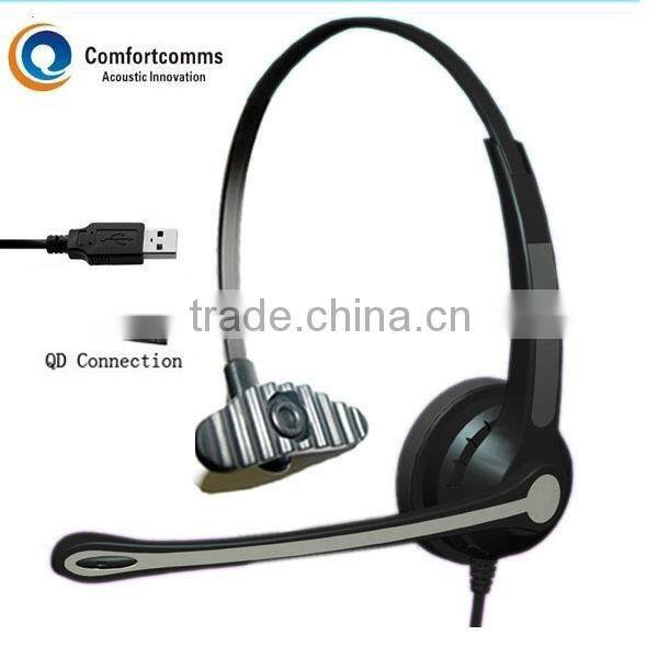 Noise-canceling call center USB headphone for office
