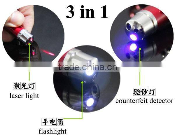 Aluminum Carabiner Personality UV Money Detector Electric Light Mini Flashlight Lamp LED Torch With Keyring