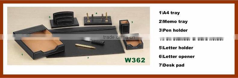 Top Quality Modern Desktop PU Leather Office Desk Organizer
