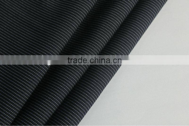 2015 new designs wool touch navy blue and white stripe fabric