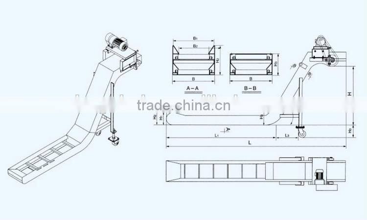 Awesome Light and Easily Using Scraper Conveyor For NC Machines