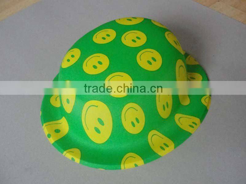 printed smiling hat