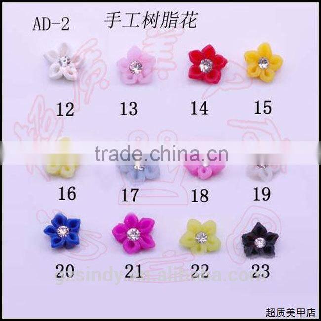 Colorful resin flower 3D nail art charm product handmade resin flowers, resin flower for jewelry ZX:F541