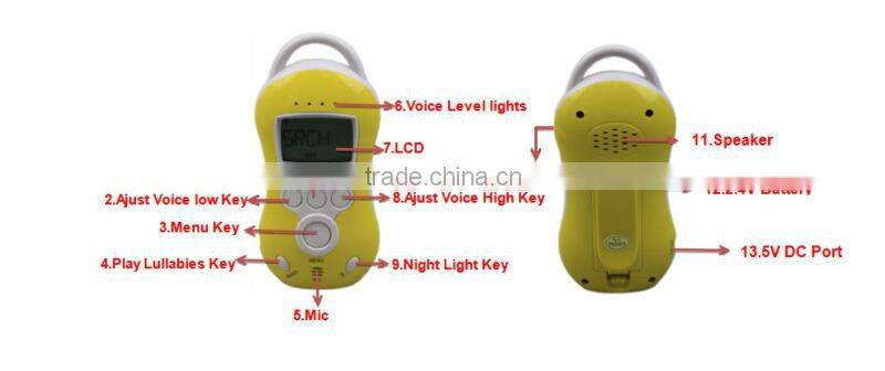 Audio Baby Monitor Wireless Temperature indication function Two-way voice calls JVE-2010