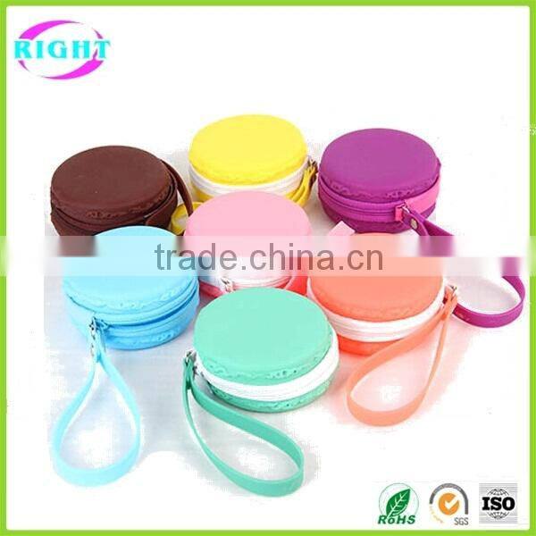 Colorful silicone purse macaron ladies purse