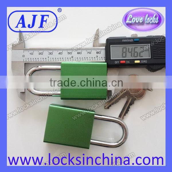 AJF high quality and top security colourful aluminium padlock with keys