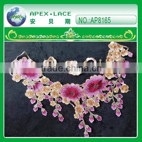 New arrival embroidery colorful neck lace AP8165