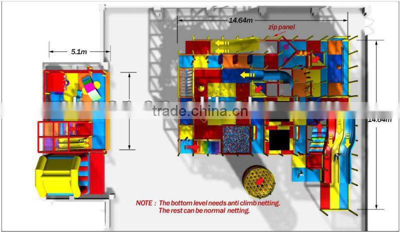 Cheer Amusement combo indoor Junior and Toddler naughty castle