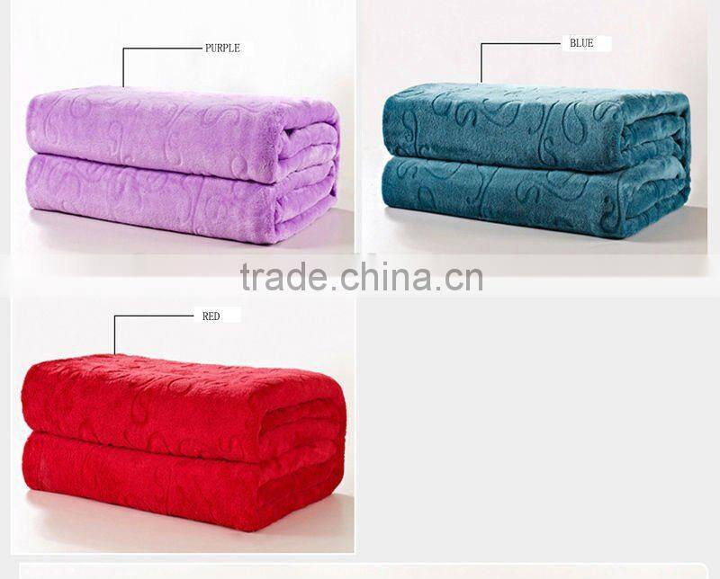 Hot sell embossed coral fleece blanket