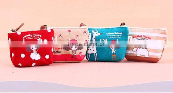 Hot sale pula girl printing canvas coin round purse China supplier