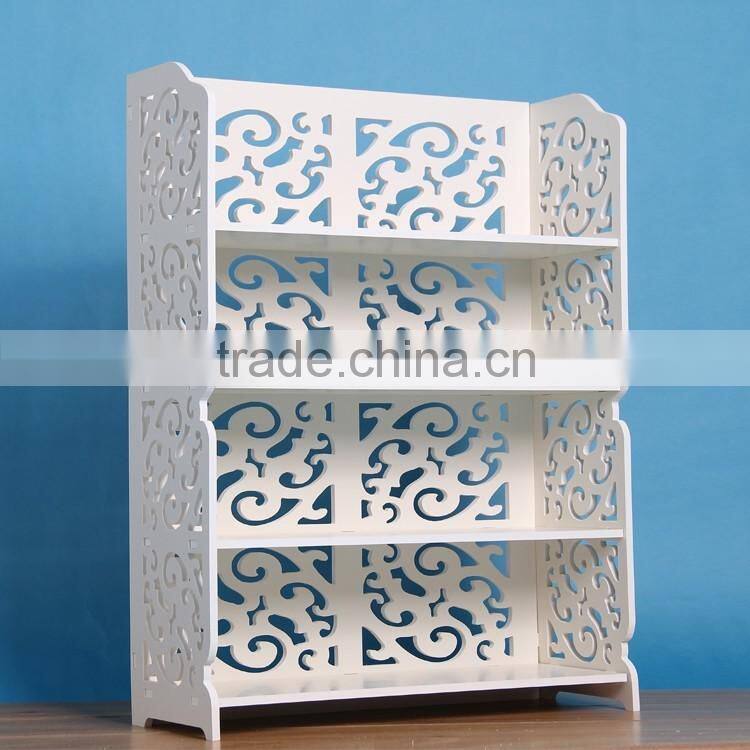white cheap modern wooden storage shelf