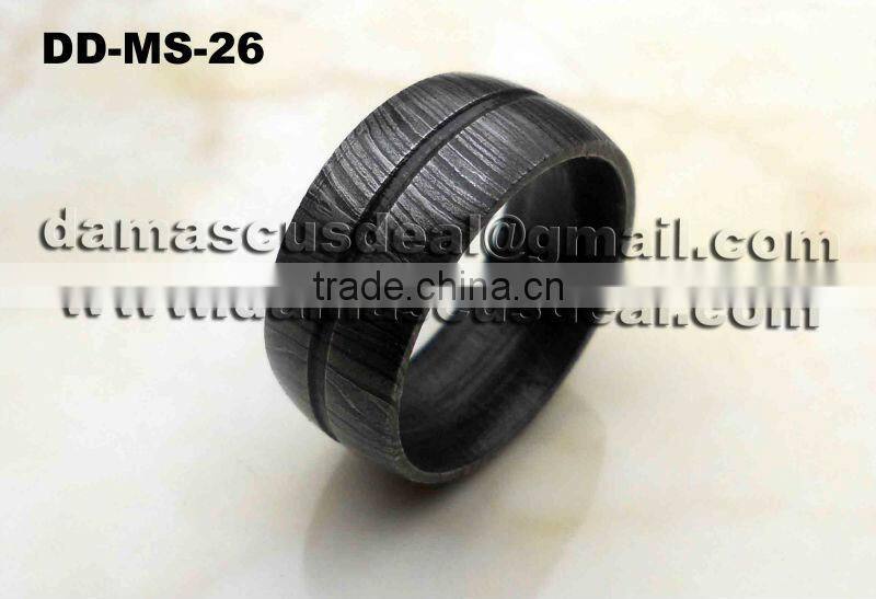 Damascus Steel Ring 22mm