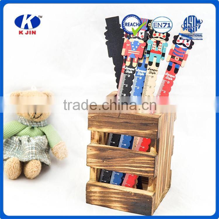 fashion design 12cm funny wooden ruler style ruler with handle for kids