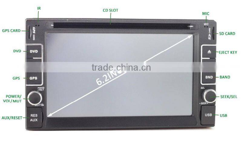 2016 hot selling with gps / dvd 6.2'' subwoofer car audio