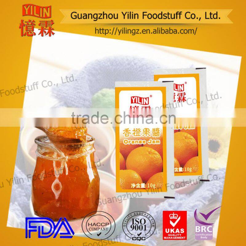 18g small sachet orange Jam branded in China factory