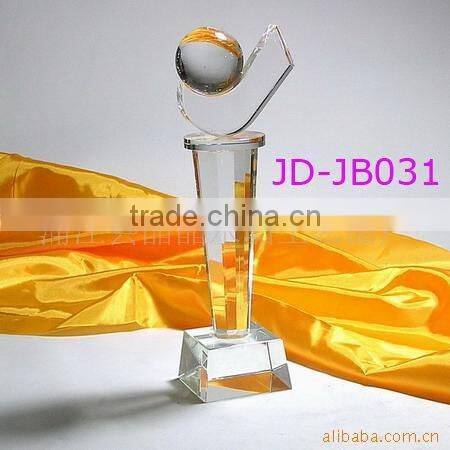 hot sale crystal glass hand trophy