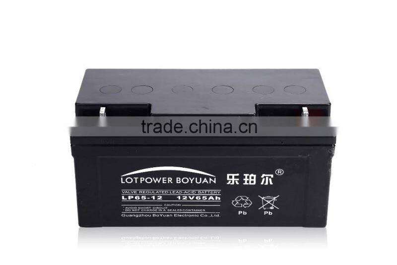 Nominal Voltage 12v 65ah Valve Regulated Lead Acid Battery