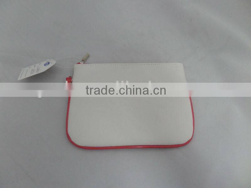 white frosted pvc cosmetic bag with zipper