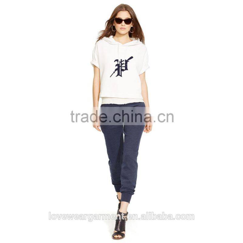 Navy plain with side pockets women sweat pants
