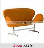 White Rotate the cowhide glass FRP chair