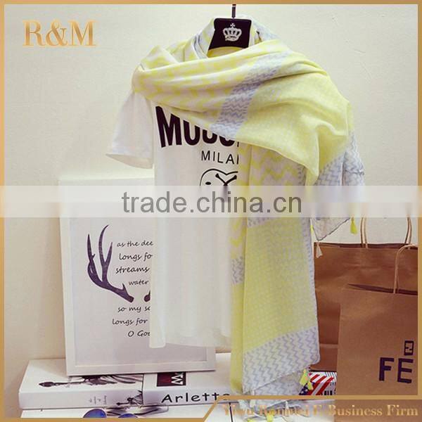 Women Fashion Accessories light yellow graceful scarves
