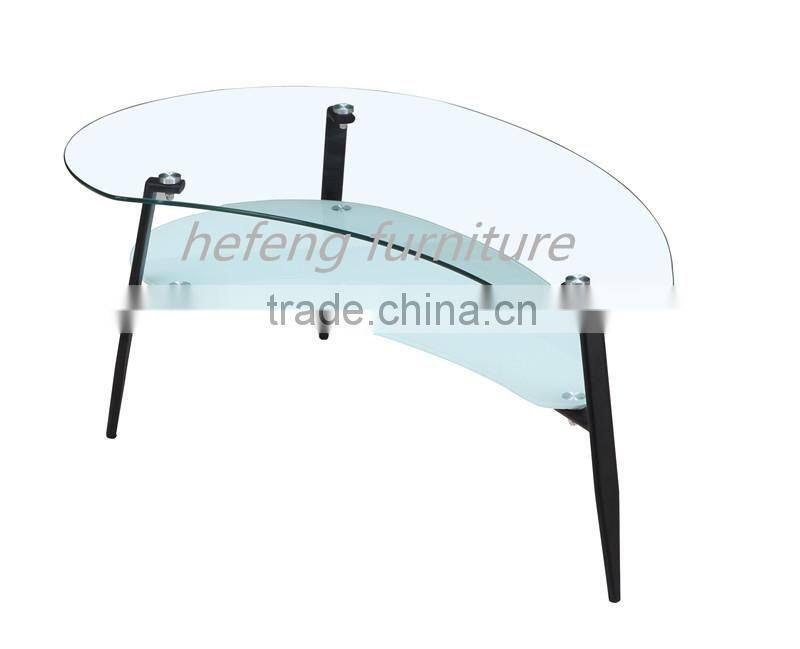 "X" shape chrome legs glass top living room table