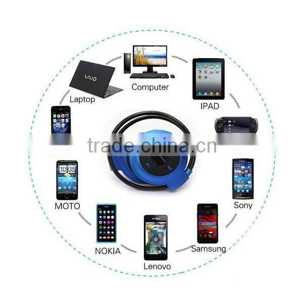 Neckband Mini Wireless Sport Bluetooth Headset/headphone Music Stereo Bluetooth Earphone SD Card Slot